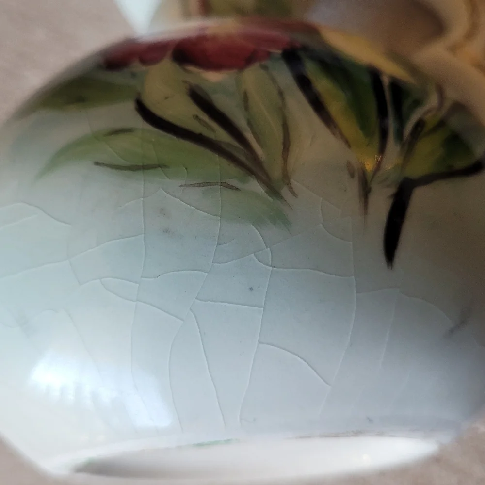 Vintage Ceramic Porcelain Floral Handpainted Vase Pitcher 7.5